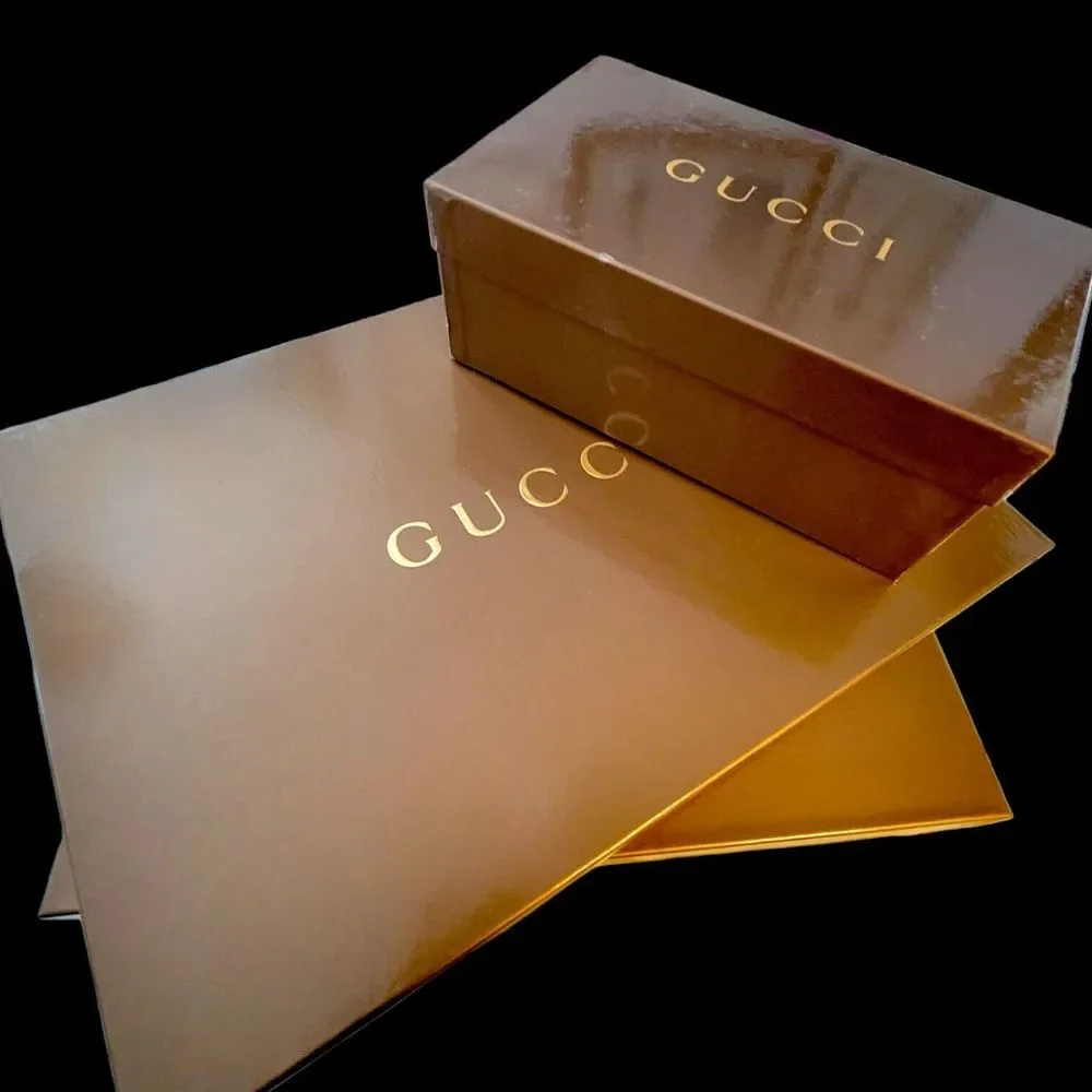 Lot Of 3 Gucci Glossy Boxes Large From Throw‎ Blankets & Mens Shoes